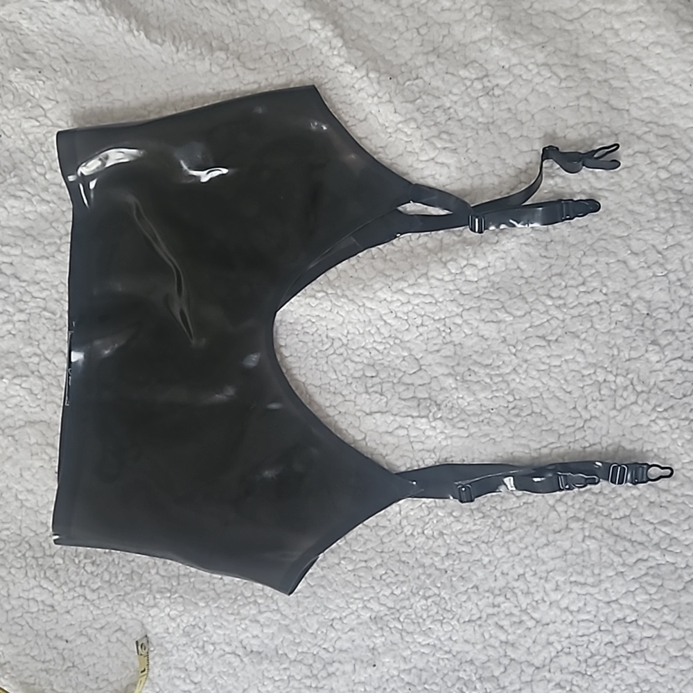 Black Vinyl Garter Belt - Women Intimates & Sleepwear